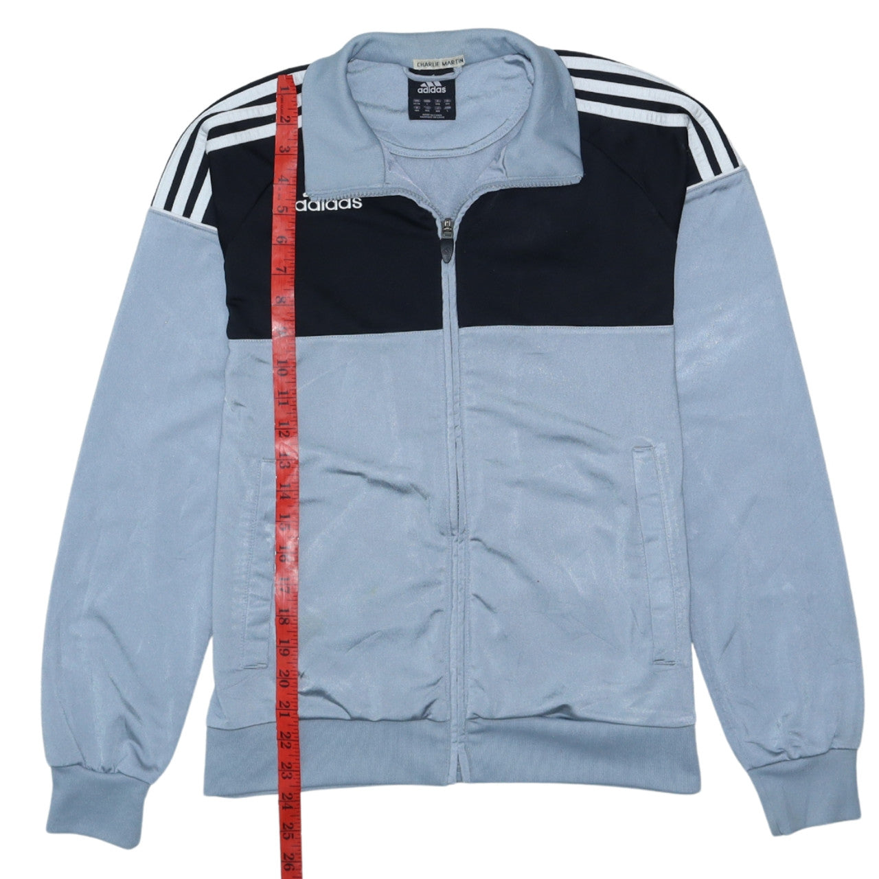 adidas Mens Blue Full Zip Sports Sweatshirt Size 164 Regular Fit