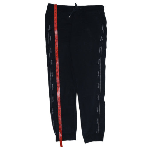 Calvin Klein Men's Black Jogger Trousers Size L Fleece Tapered Fit