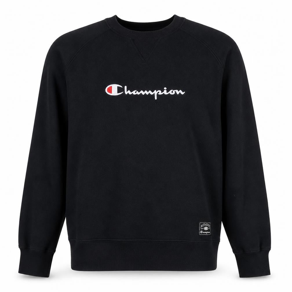 Champion Mens Black L Pullover Sweatshirt Embroidered Logo