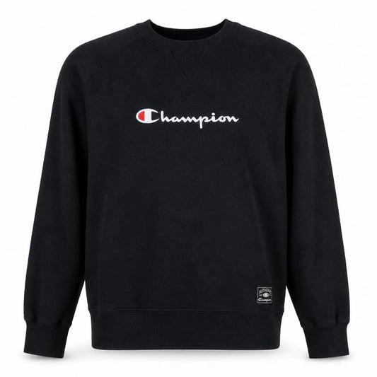 Champion Mens Black L Pullover Sweatshirt Embroidered Logo
