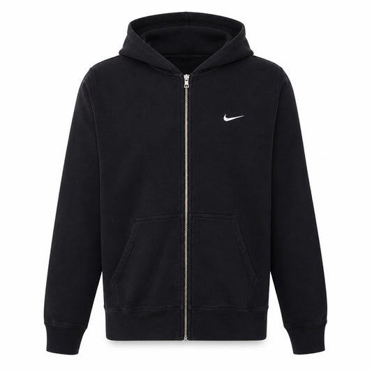 Nike Men’s Black Full Zip Fleece Hoodie Size L Regular Fit