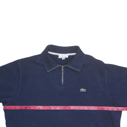 Lacoste Men's Blue 2XL Collared 1/2 Zip Cotton Sweatshirt