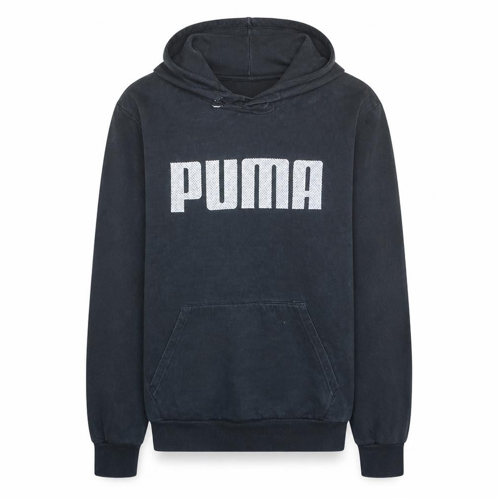 Puma Mens Black 2XL Pullover Hoodie with Logo and Pockets