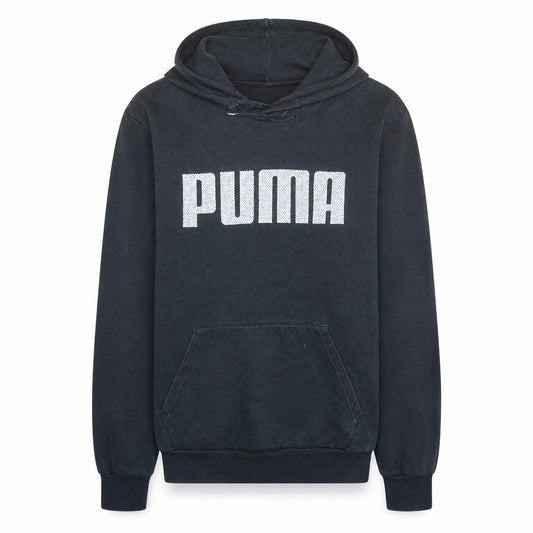Puma Mens Black 2XL Pullover Hoodie with Logo and Pockets
