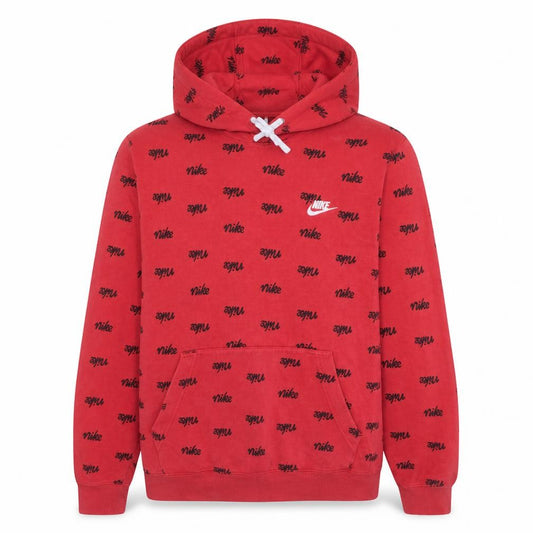 Nike Men's Red Logo Pullover Hoodie Size L Fleece Sportswear