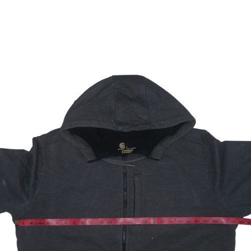 Carhartt Men’s Black Full Zip Hoodie L Relaxed Fit Fleece Workwear