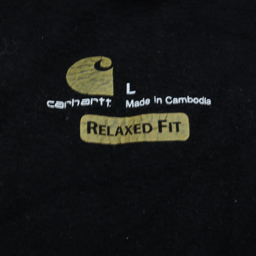 Carhartt Men’s Black Full Zip Hoodie L Relaxed Fit Fleece Workwear