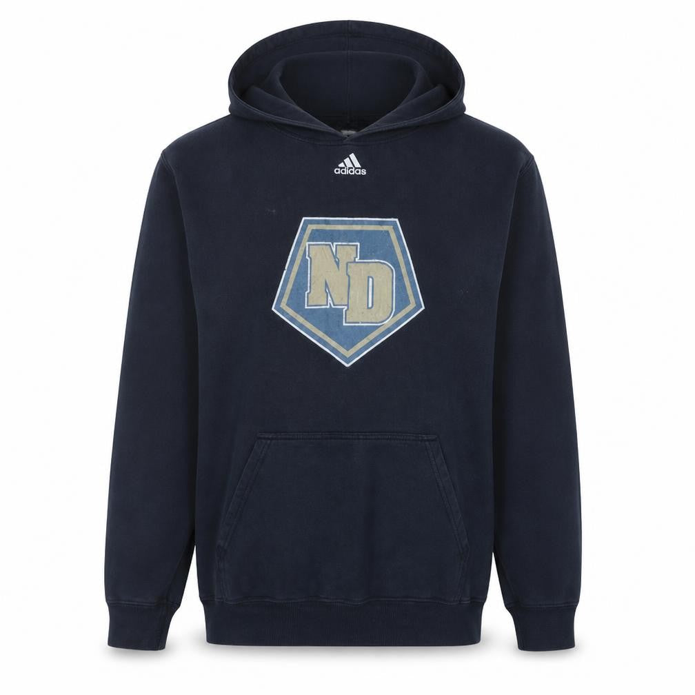 Adidas Men's Blue Pullover Hoodie L Graphic ND Logo Sportswear