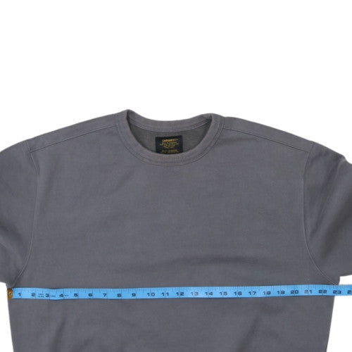 Carhartt Men Grey Sefton Sweatshirt M Crew Neck Cotton Blend