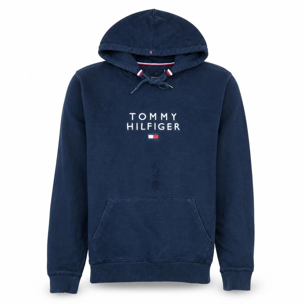 Tommy Hilfiger Men’s Blue Embroidered Logo Pullover Hoodie M