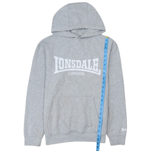 Lonsdale Men’s Grey Pullover Hoodie M Regular Fit Sports Style