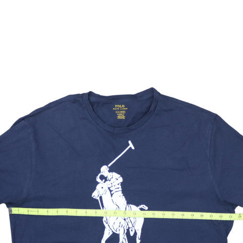 Ralph Lauren Men's Navy Blue Classic Fit Polo T-Shirt L Cotton