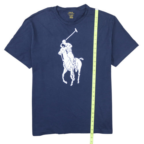 Ralph Lauren Men's Navy Blue Classic Fit Polo T-Shirt L Cotton