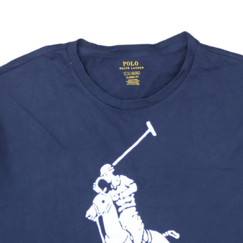 Ralph Lauren Men's Navy Blue Classic Fit Polo T-Shirt L Cotton