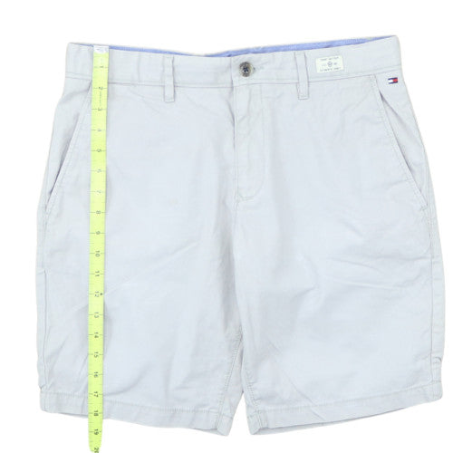 Tommy Hilfiger Men's Light Grey 32 Chino Shorts Casual Cotton Blend