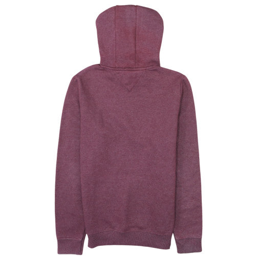 Tommy Hilfiger Men Burgundy Hoodie S Pullover Fleece Cotton Blend
