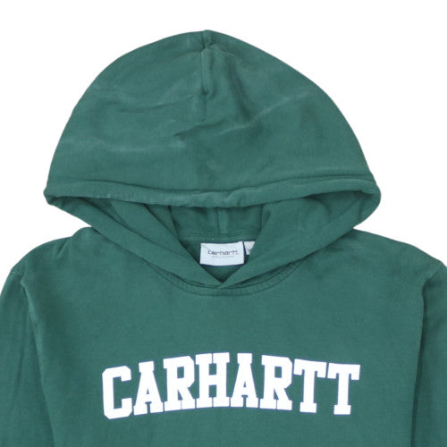 Carhartt Mens Green Pullover Hoodie M College Logo Sweatshirt