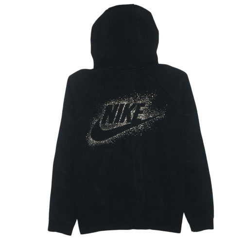 Nike Womens Black Full Zip Hoodie M Logo Graphic Style