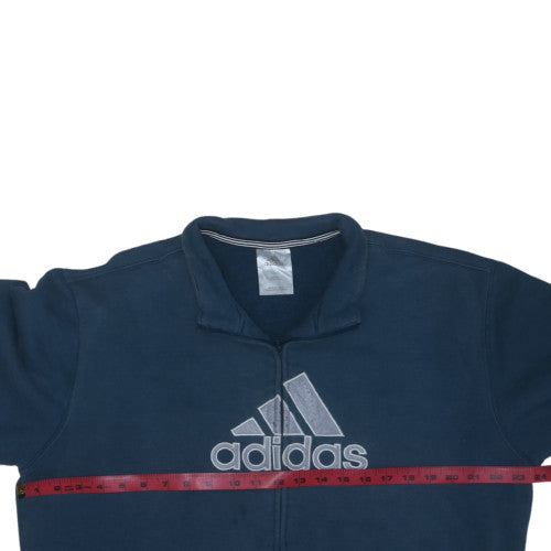 Adidas Men's Blue Full Zip Graphic Sweatshirt L Regular Fit