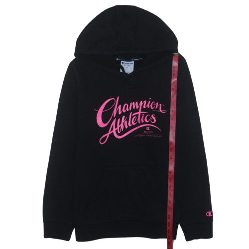 Champion Mens Black XL Pullover Hoodie Graphic Logo Sweatshirt