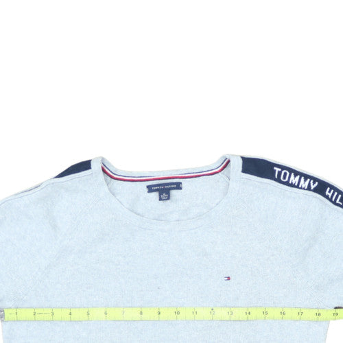 Tommy Hilfiger Men's Grey XL Crew Neck Logo Knit Jumper