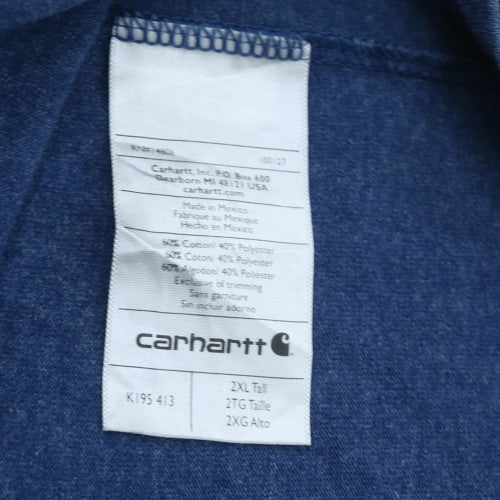 Carhartt Men's Blue 2XLT Original Fit Logo T-Shirt
