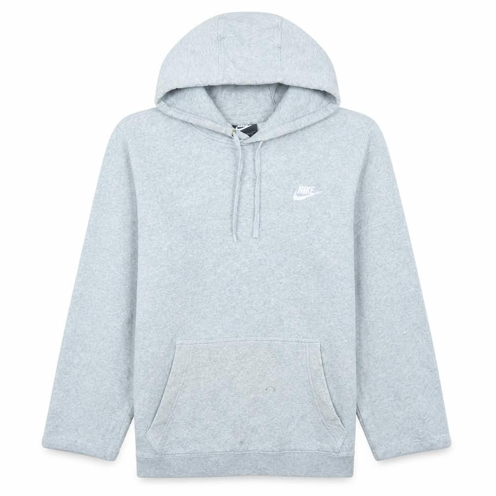 Nike Men’s Grey Pullover Hoodie S Regular Fit Fleece Logo Sportswear