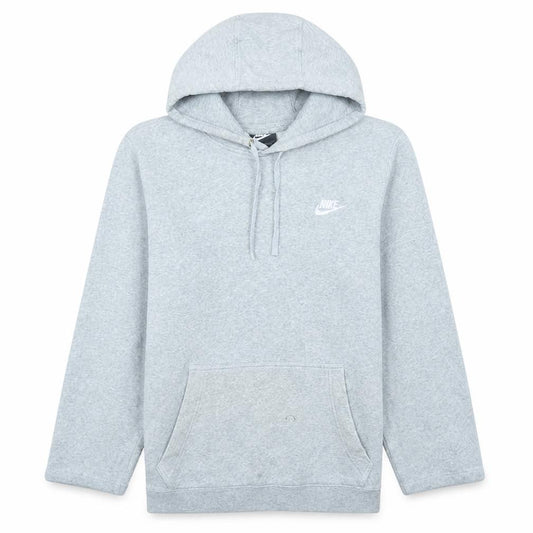 Nike Men’s Grey Pullover Hoodie S Regular Fit Fleece Logo Sportswear