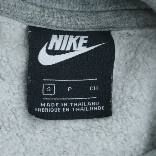 Nike Men’s Grey Pullover Hoodie S Regular Fit Fleece Logo Sportswear