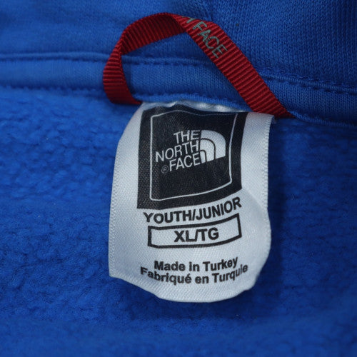 The North Face Boys Blue XL Pullover Hoodie 100% Cotton Logo Print