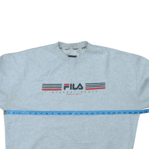 FILA Men's Grey XL Logo Pullover Sweatshirt Crew Neck