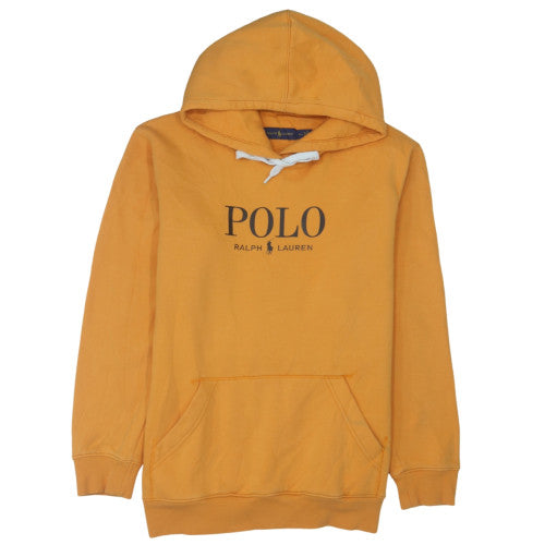 Ralph Lauren Mens Yellow Pullover Hoodie 2XL Logo Fleece Sweatshirt