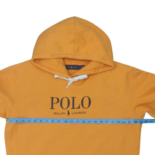Ralph Lauren Mens Yellow Pullover Hoodie 2XL Logo Fleece Sweatshirt