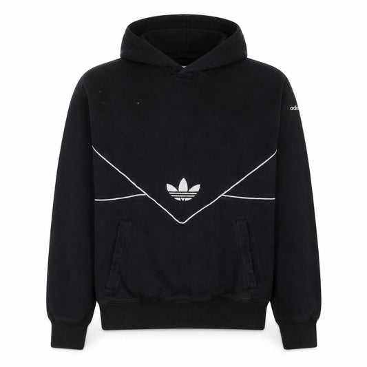 adidas Mens Black Medium Pullover Hoodie with Logo Detail
