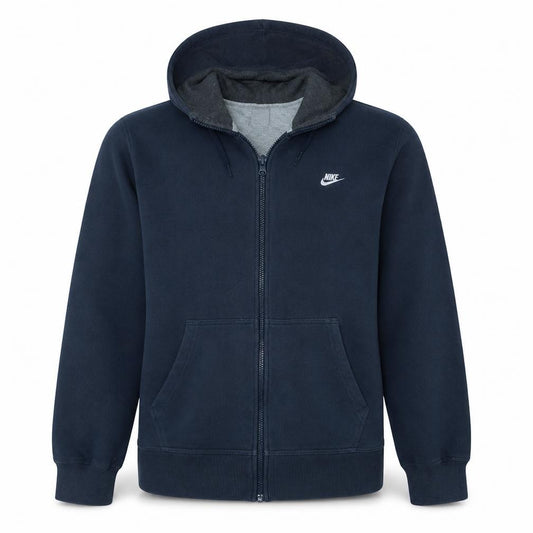 Nike Mens Blue Full Zip Hoodie XL Fleece Lined Sweatshirt