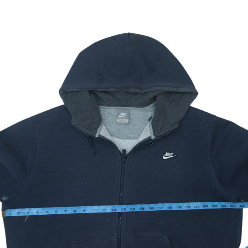 Nike Mens Blue Full Zip Hoodie XL Fleece Lined Sweatshirt