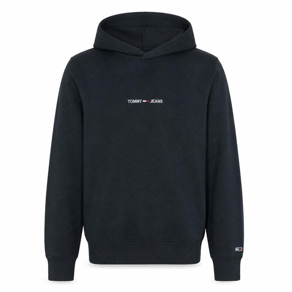 Tommy Jeans Men’s Black Small Pullover Hoodie with Logo