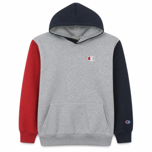 Champion Mens Grey Colourblock Pullover Hoodie Small