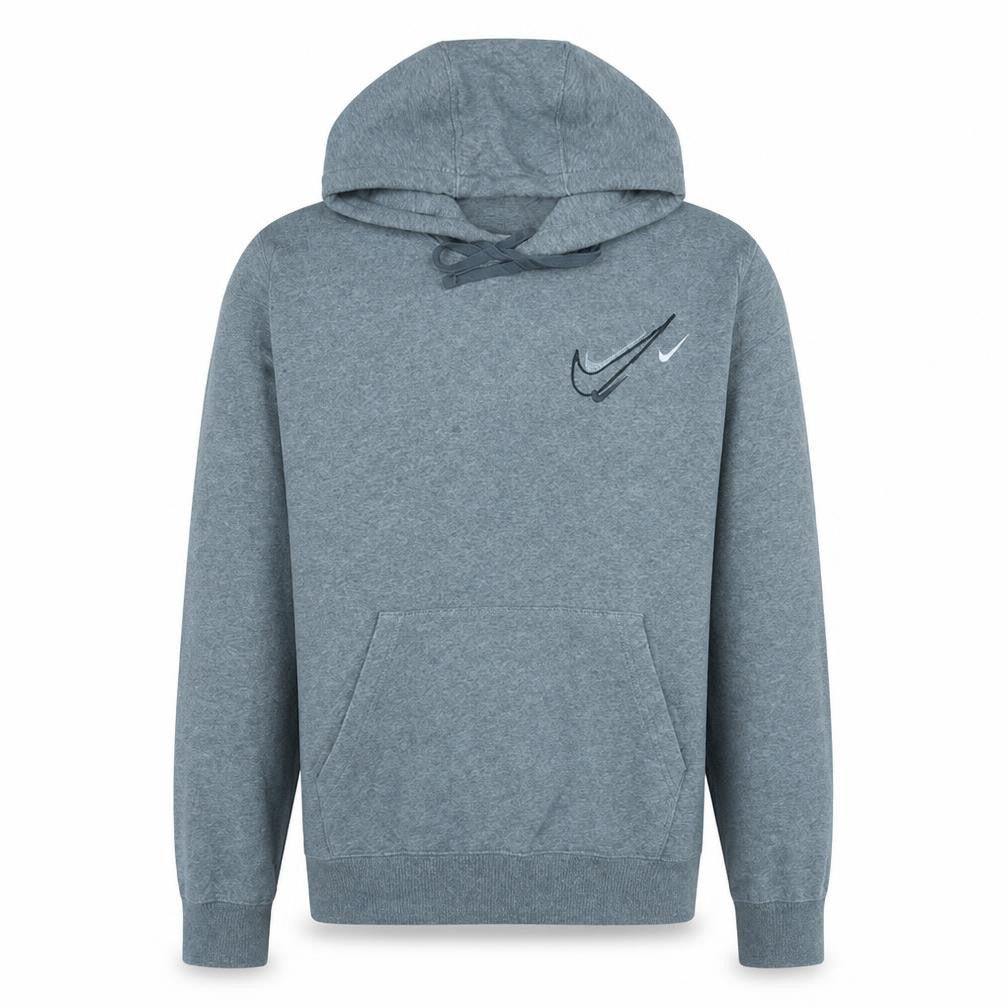 Nike Men's Grey Pullover Hoodie M Regular Fit Sports Fleece