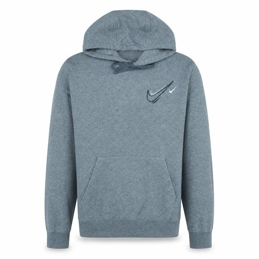 Nike Men's Grey Pullover Hoodie M Regular Fit Sports Fleece