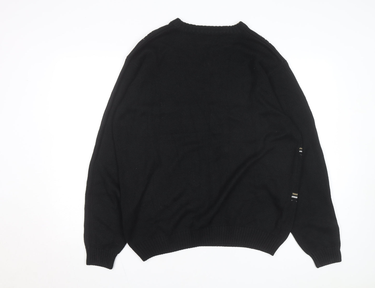 Bill Blass Men’s Black Hand Embroidered Cotton Jumper XL