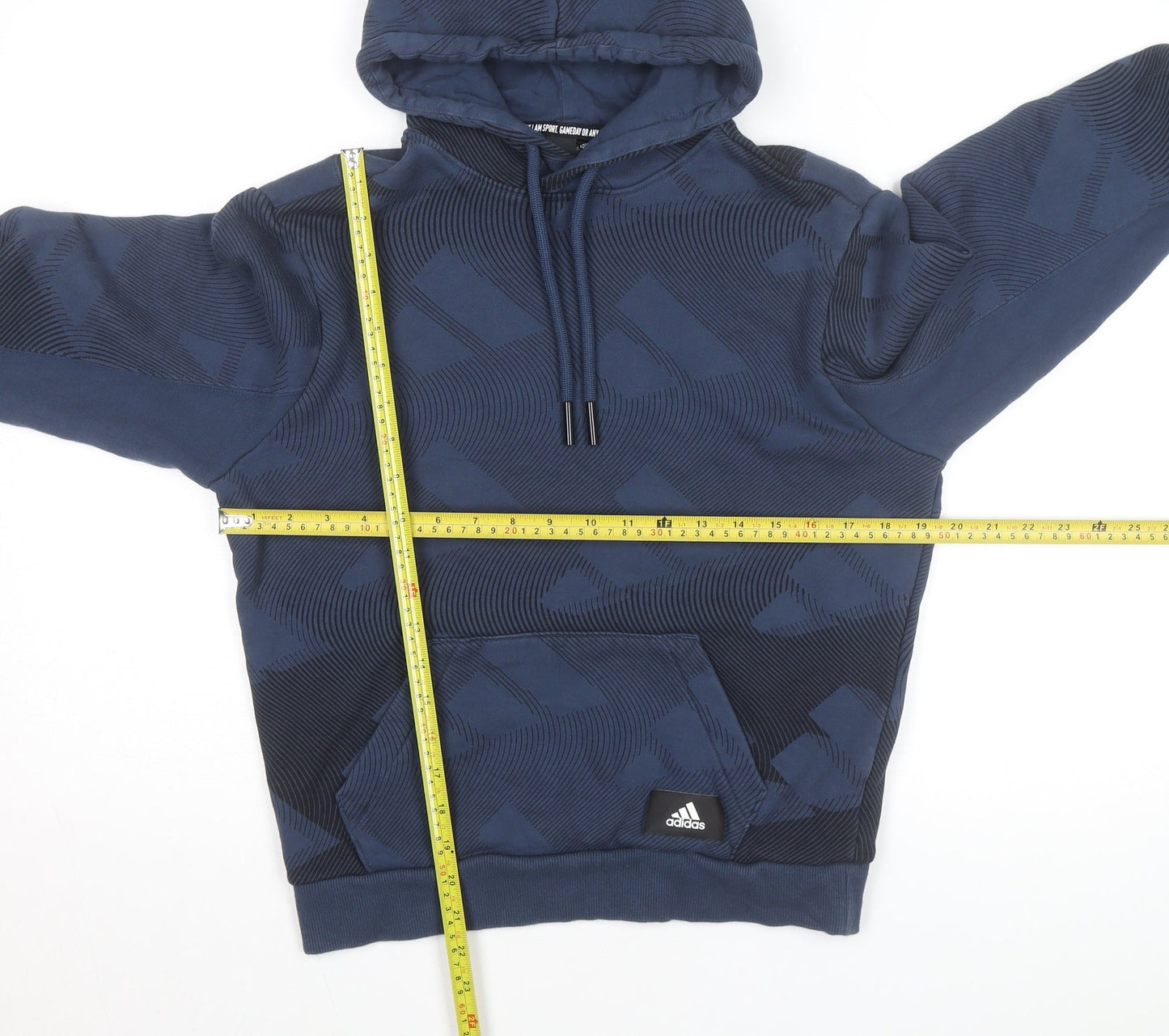 Adidas Men's Blue Pullover Hoodie Size S Regular Fit Sportswear