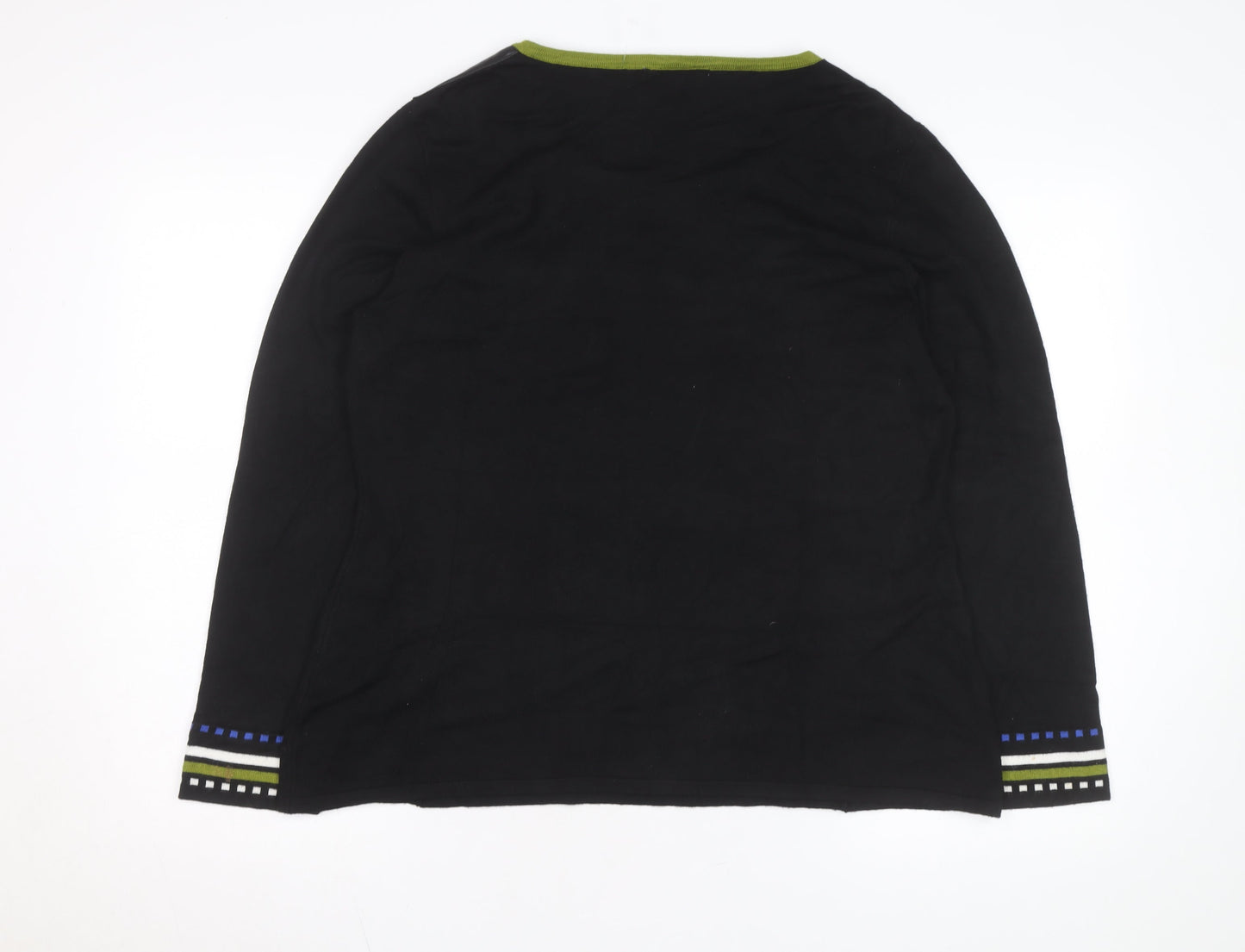 Le Grenier Unisex Black Geometric Knit Pullover Jumper XL