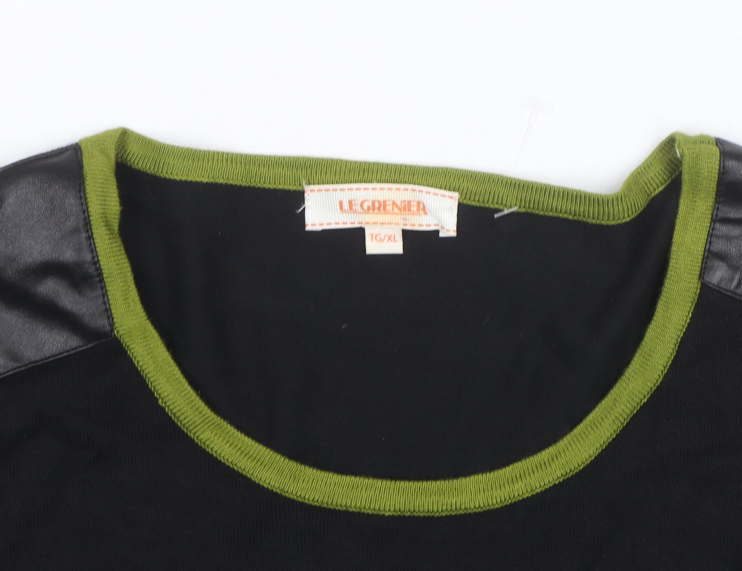 Le Grenier Unisex Black Geometric Knit Pullover Jumper XL