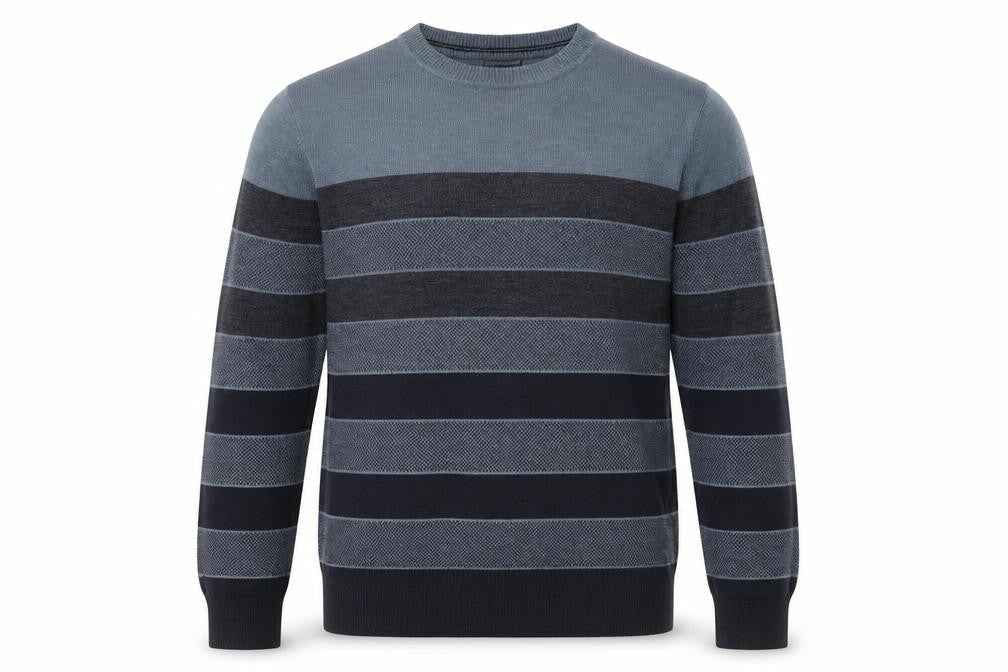 Dockers Men's Blue Striped Acrylic Pullover Jumper M