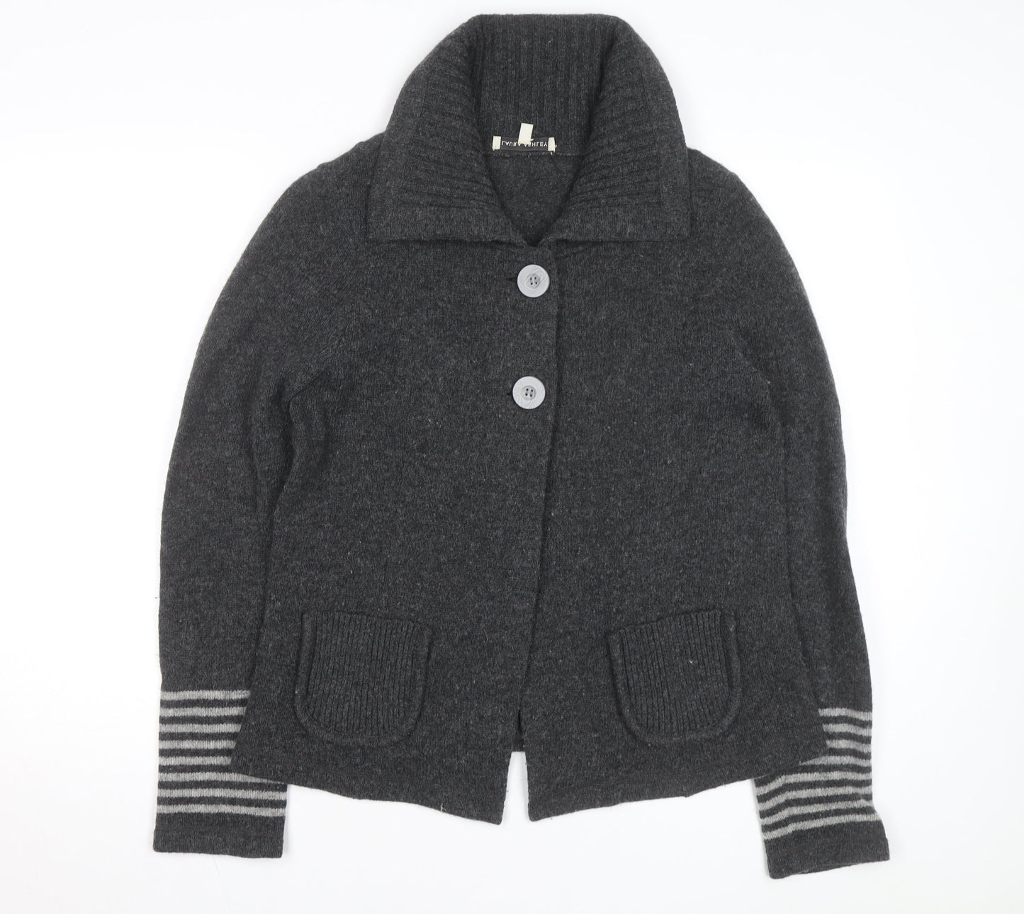 Laura Ashley Women’s Grey Wool Collared Cardigan UK14