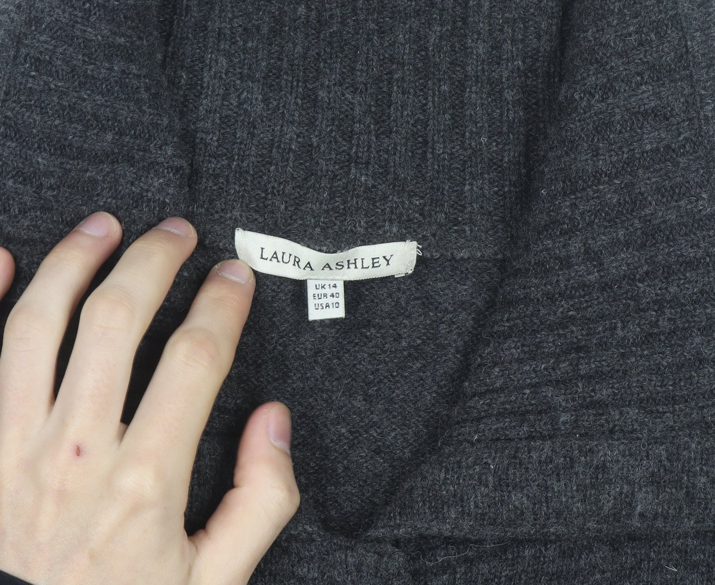 Laura Ashley Women’s Grey Wool Collared Cardigan UK14