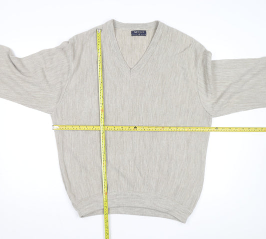 Van Heusen Men Beige V-Neck Acrylic Pullover Jumper XL