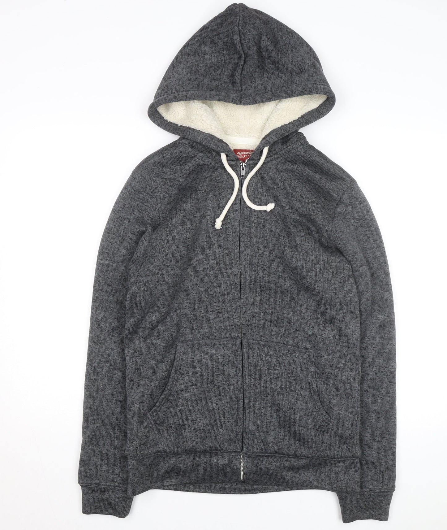 Arizona Jean Co Men's Grey Full Zip Hooded Fleece Lined Hoodie Size S