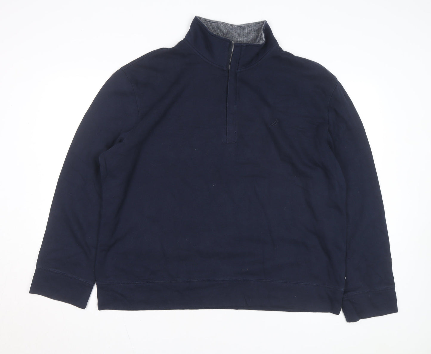 Nautica Men's Blue XL 1/4 Zip Mock Neck Fleece Sweatshirt